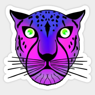 Neon Pink and Blue Purple Leopard Sticker